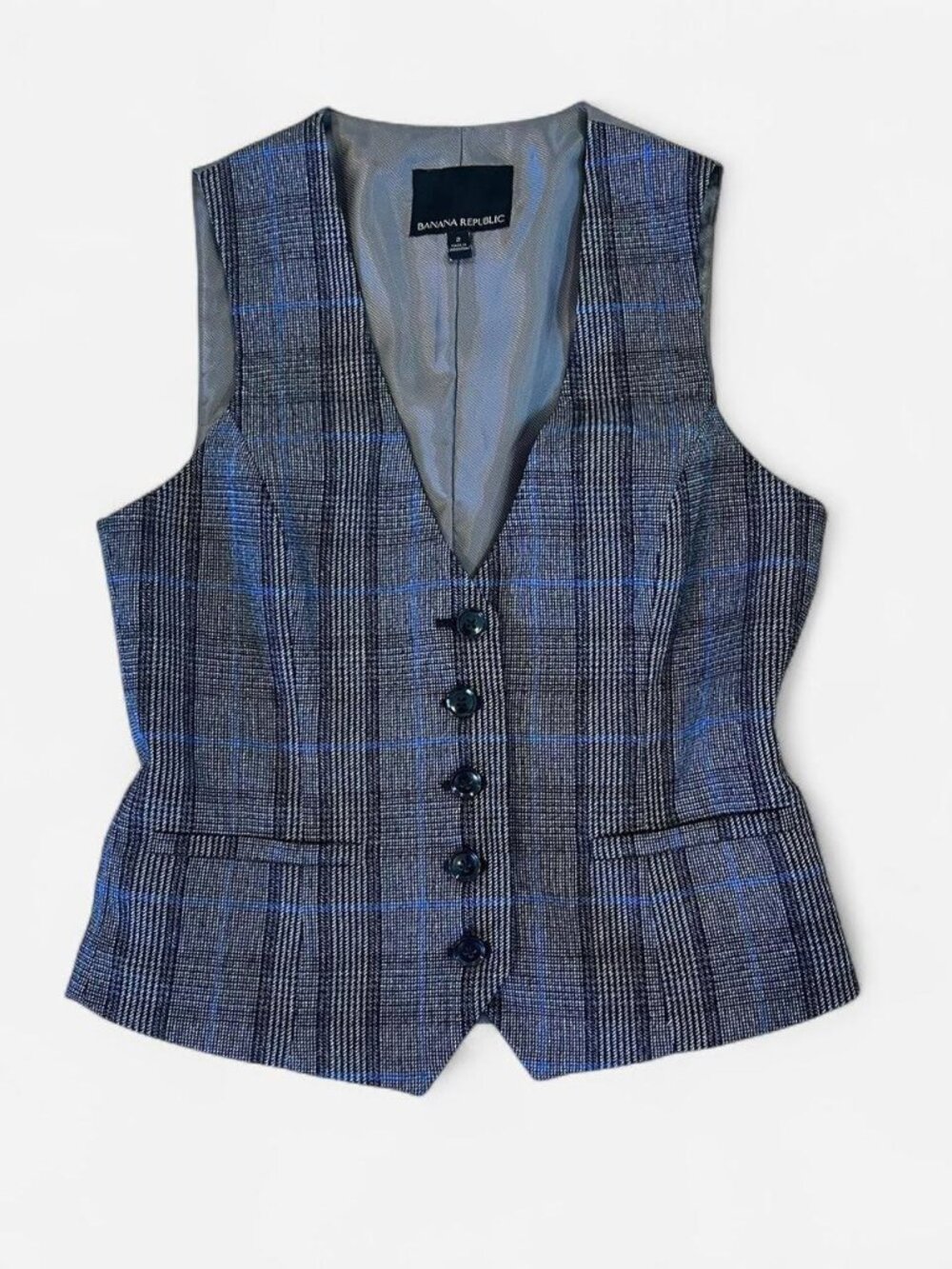 Gray Plaid Vest